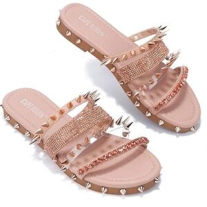 Cape Robbin sandals with studs rhinestones
